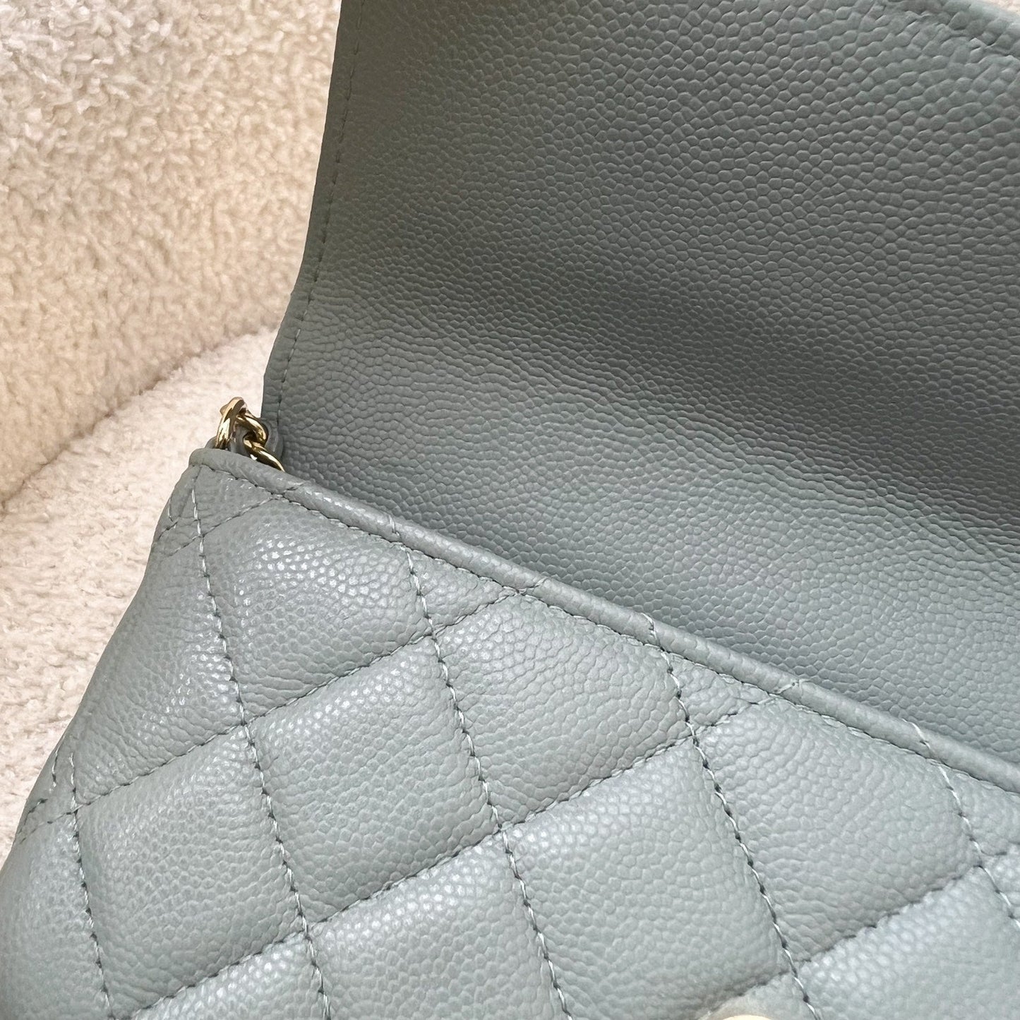 GLM-Phone Holder / Wallet On Chain in Seafoam Green Caviar and LGHW (Model: AP2096)