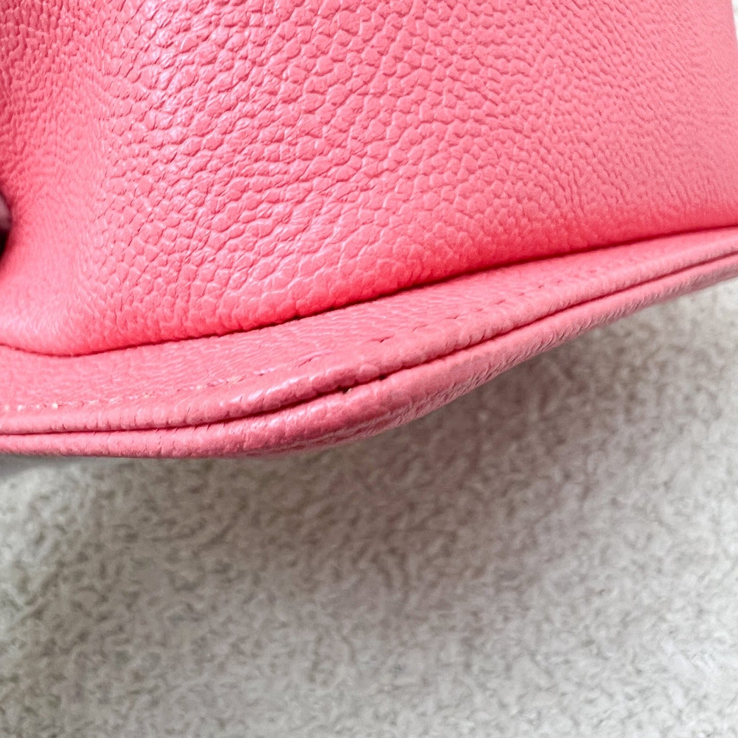 GLM-22S Micro Boy in Chevron Coral Pink Caviar and Shiny GHW (Model: A67364)