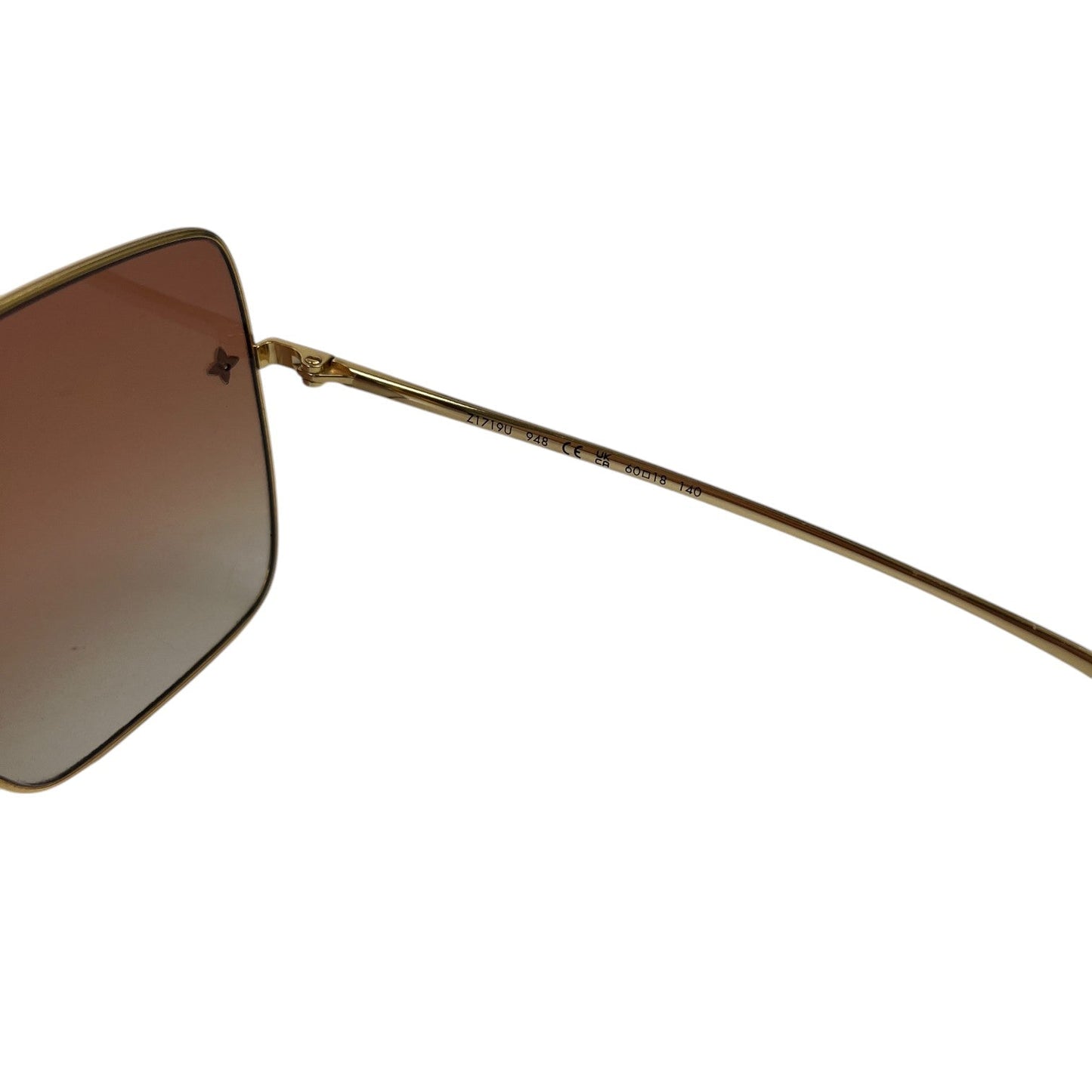 Women's Lv Charm Square Sunglasses Gold