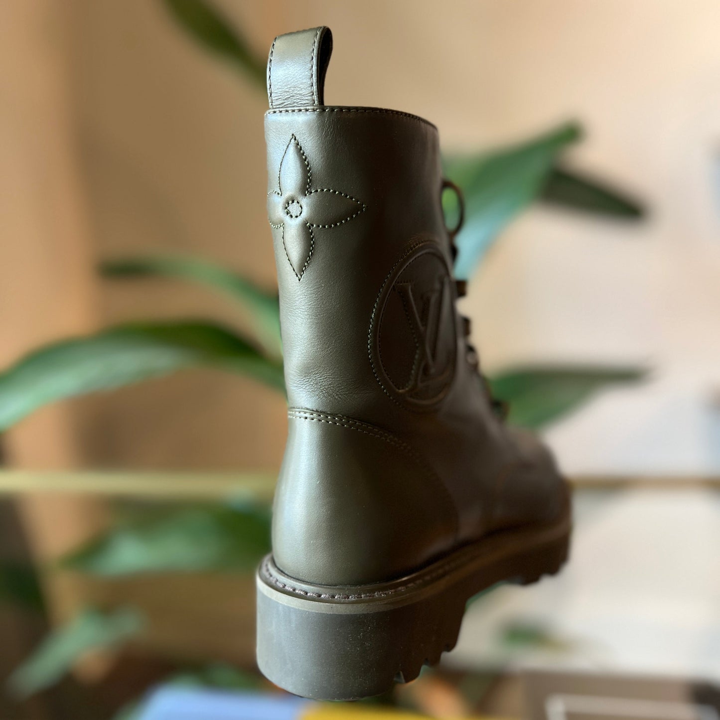 LOUIS VUITTON Military Green Territory Boots MA0261 36 US 5.5