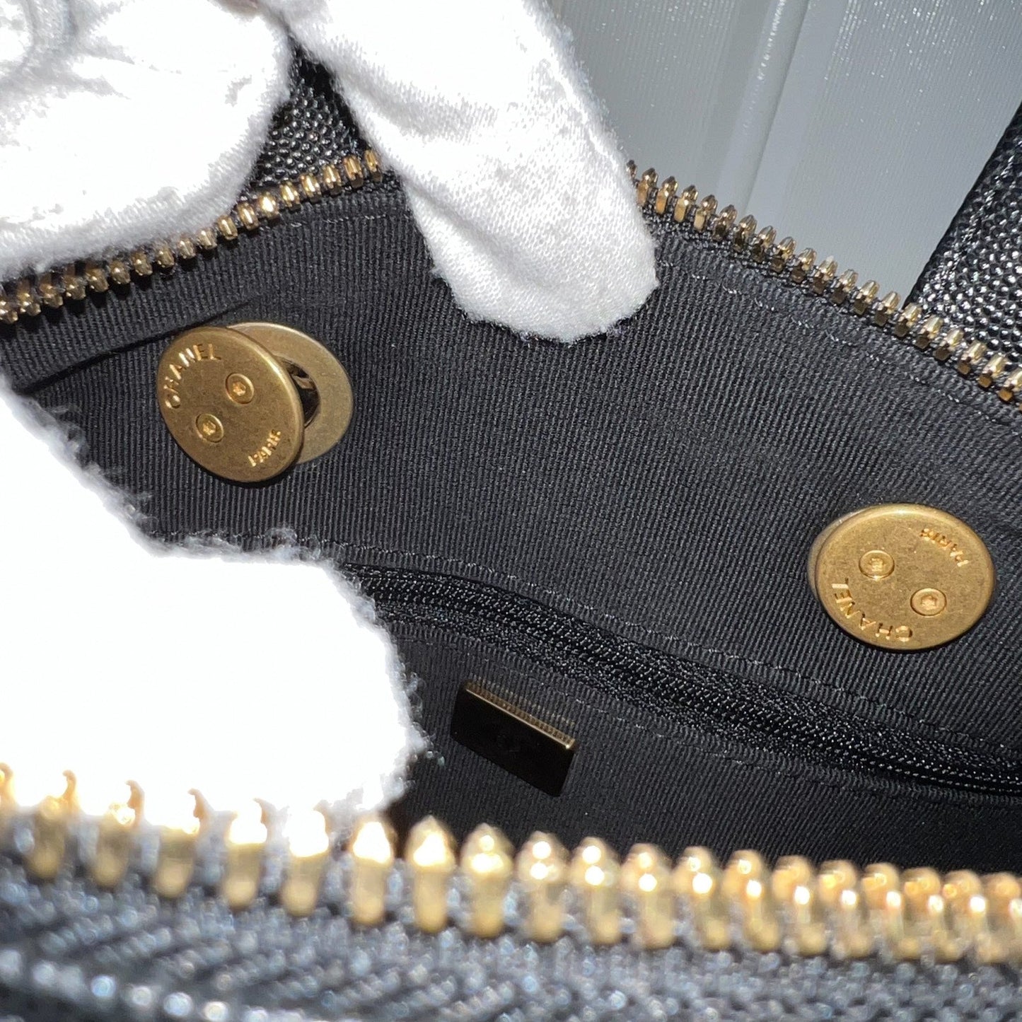 GLM-25A Small Bowling Bag in Black Caviar and AGHW (Model: AS5578)