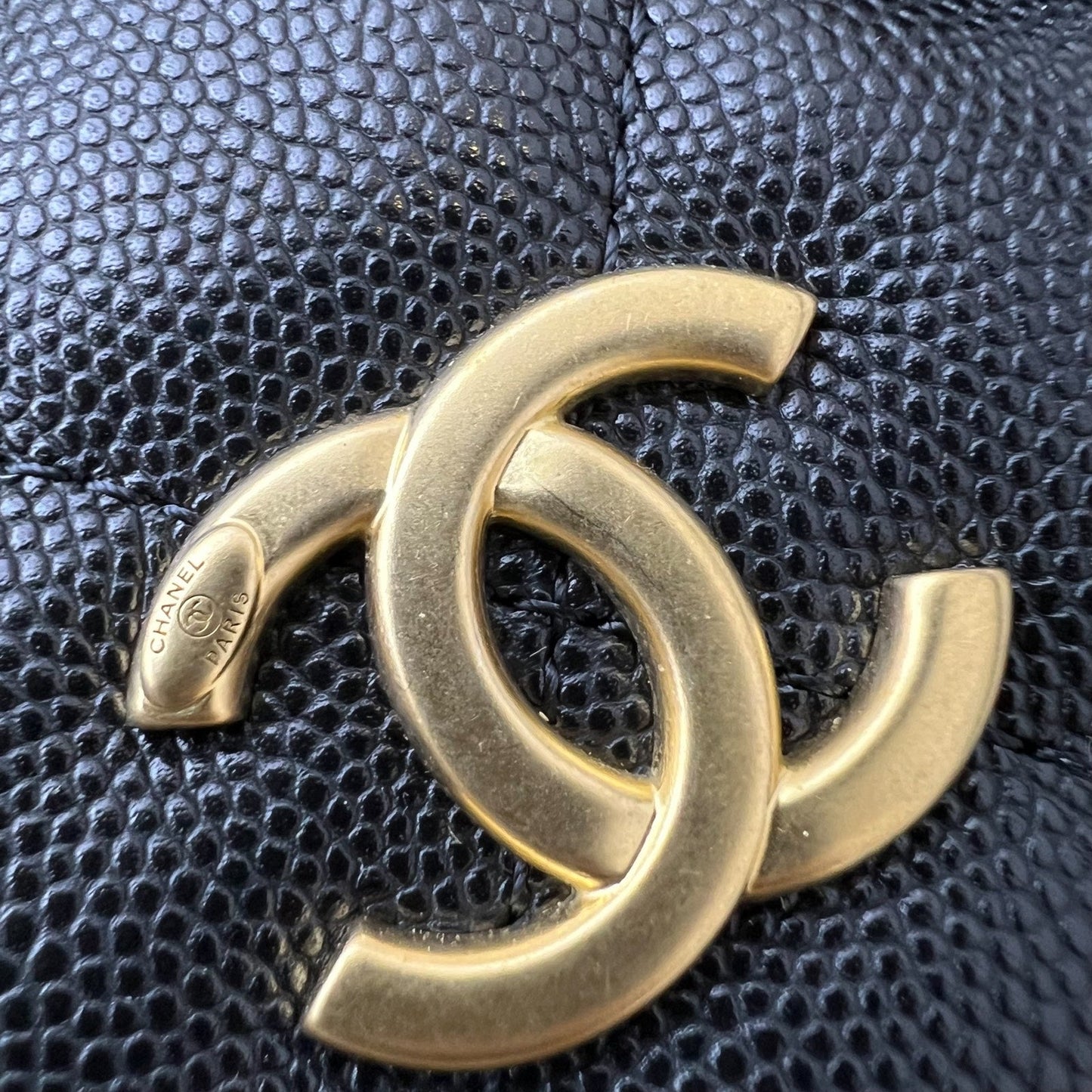 GLM-25A Small Bowling Bag in Black Caviar and AGHW (Model: AS5578)