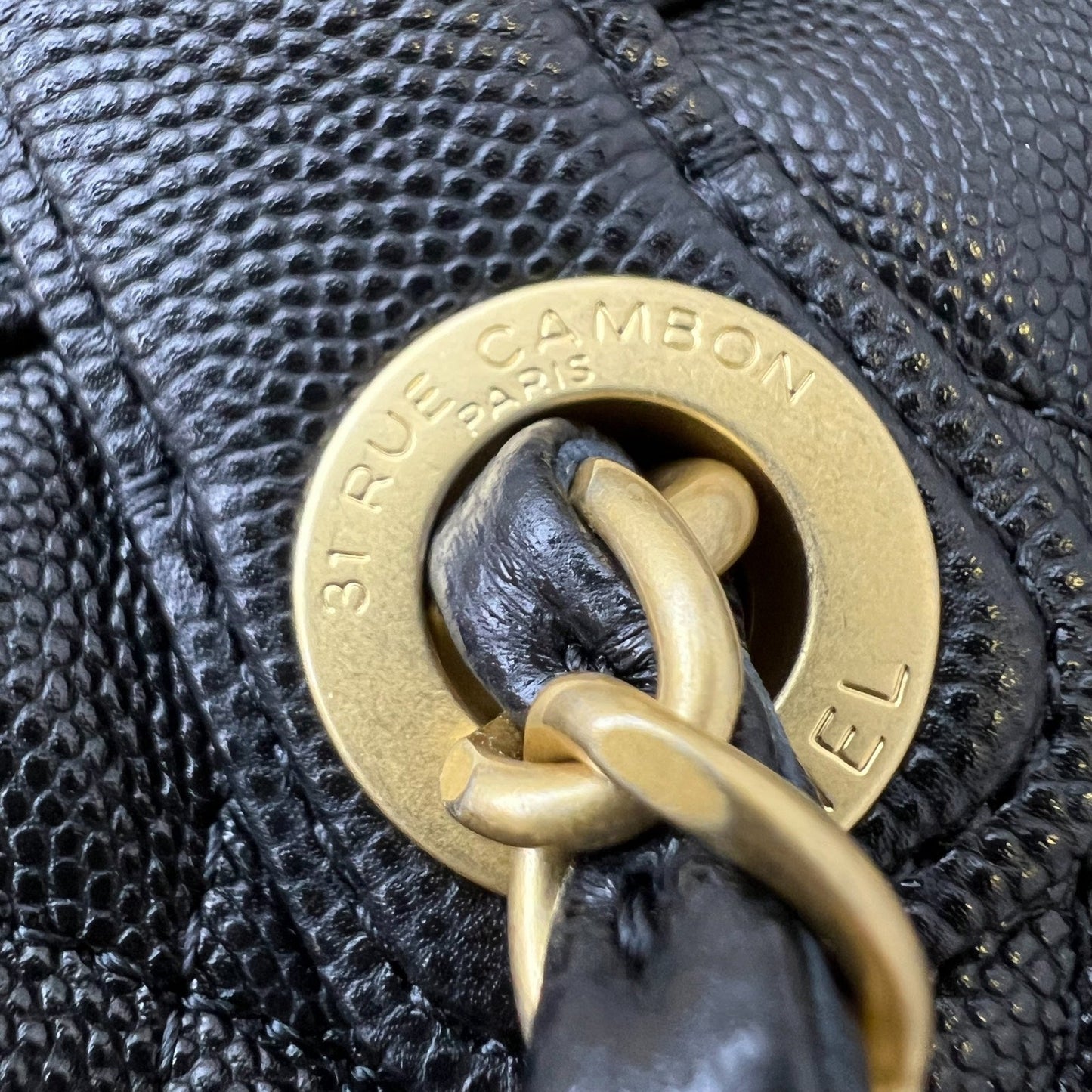 GLM-25A Small Bowling Bag in Black Caviar and AGHW (Model: AS5578)