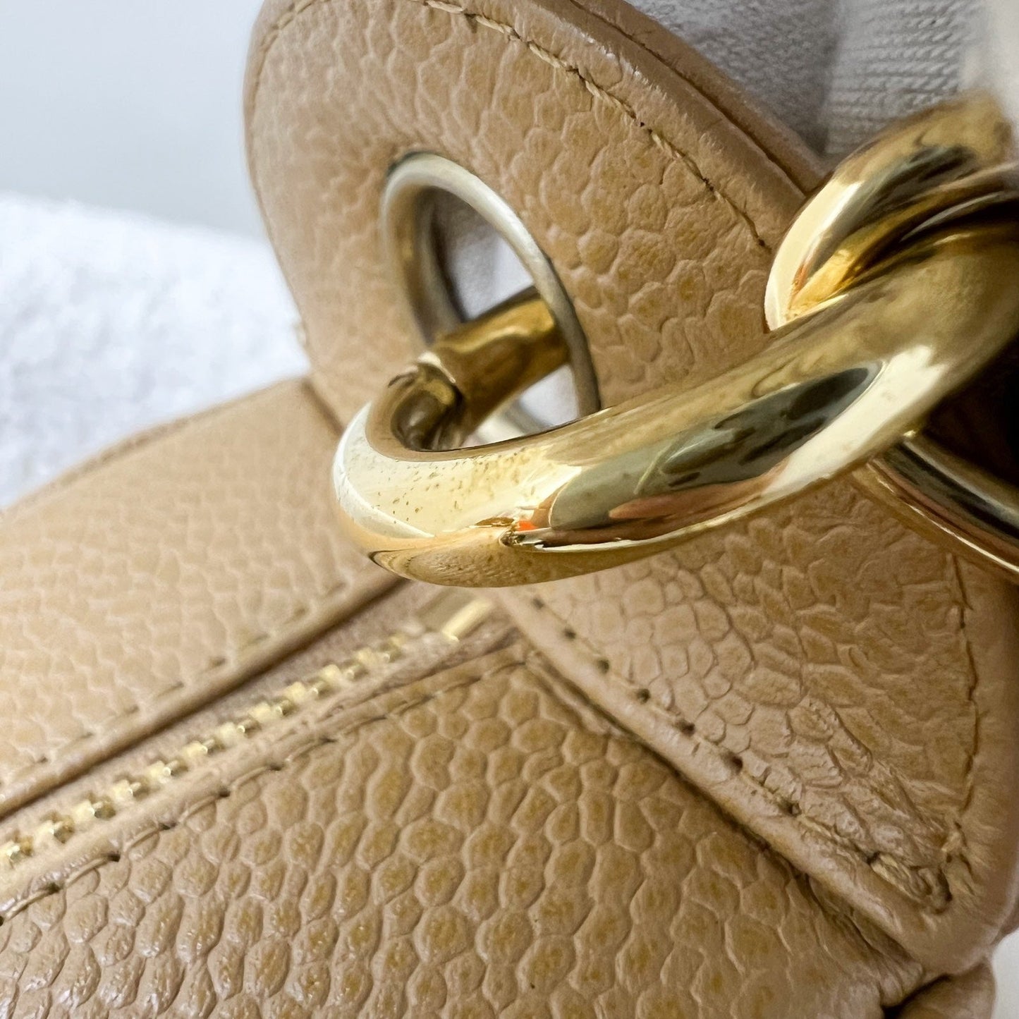 GLM- Half Moon Timeless Hobo in Beige Caviar and GHW