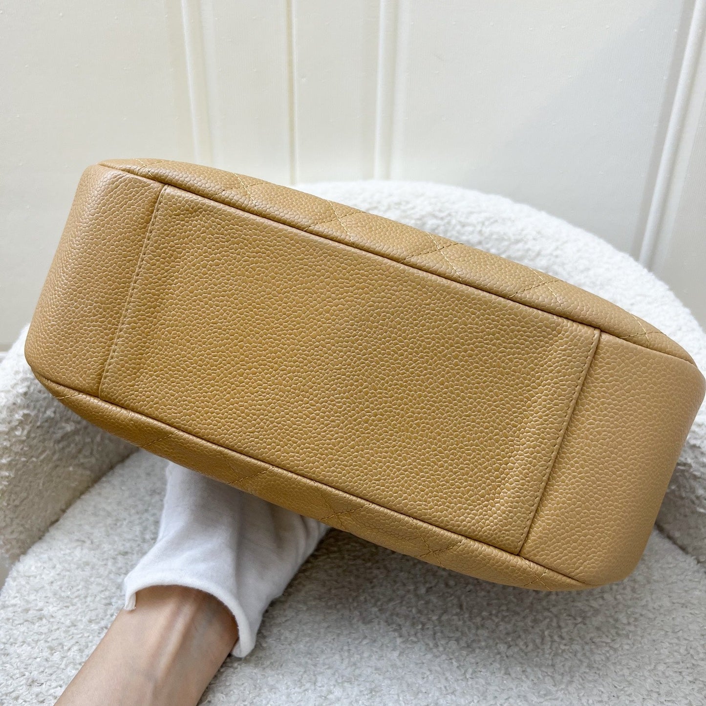 GLM- Half Moon Timeless Hobo in Beige Caviar and GHW