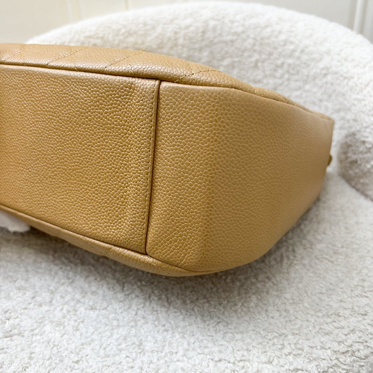 GLM- Half Moon Timeless Hobo in Beige Caviar and GHW