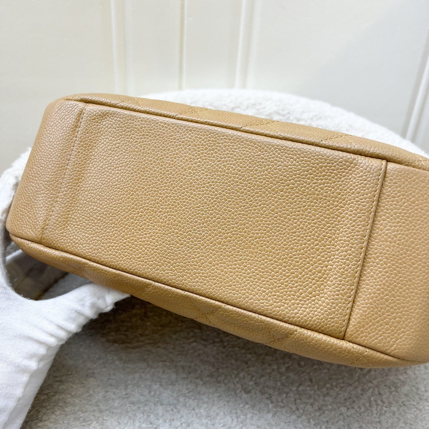 GLM- Half Moon Timeless Hobo in Beige Caviar and GHW