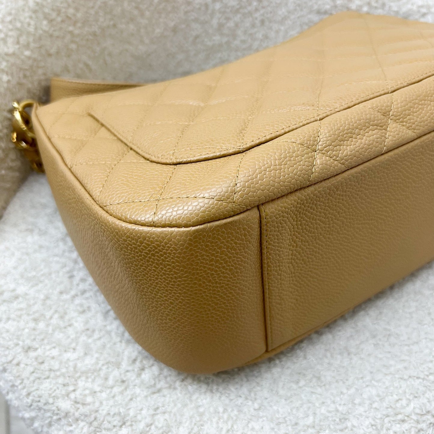 GLM- Half Moon Timeless Hobo in Beige Caviar and GHW