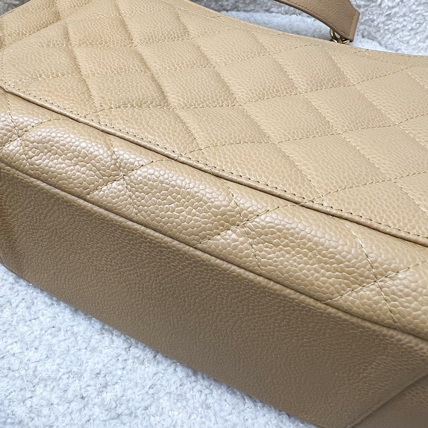 GLM- Half Moon Timeless Hobo in Beige Caviar and GHW