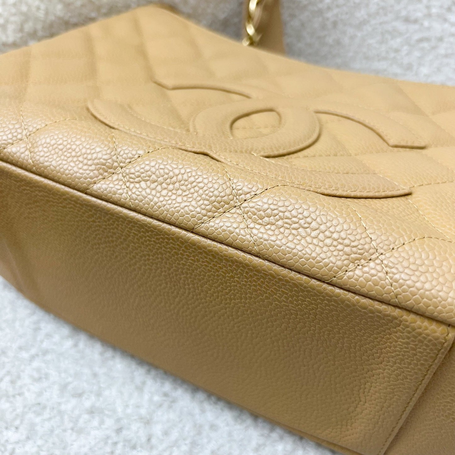 GLM- Half Moon Timeless Hobo in Beige Caviar and GHW