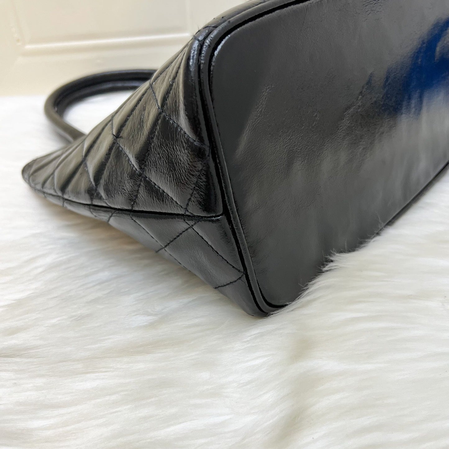 GLM- Medallion Tote in Black Glossy Calfskin and AGHW