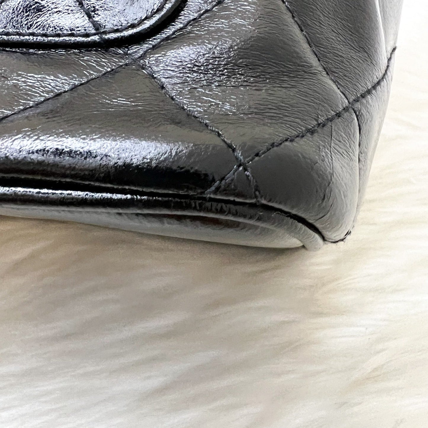 GLM- Medallion Tote in Black Glossy Calfskin and AGHW