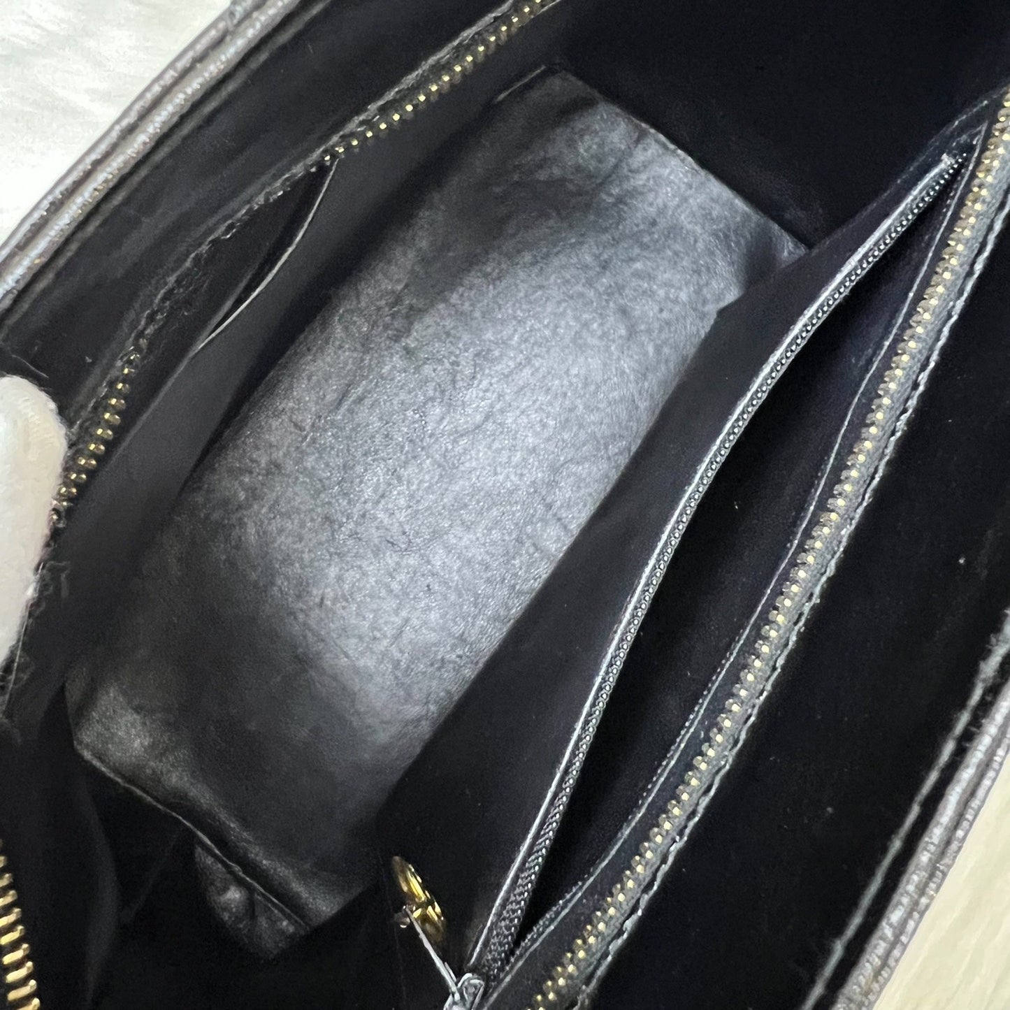 GLM- Medallion Tote in Black Glossy Calfskin and AGHW