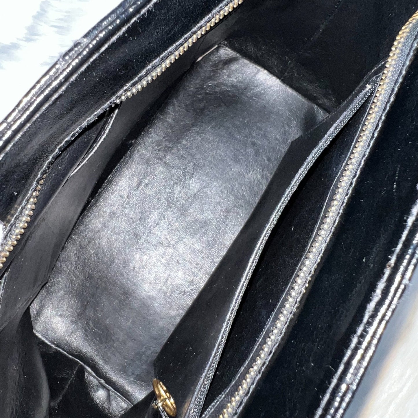 GLM- Medallion Tote in Black Glossy Calfskin and AGHW