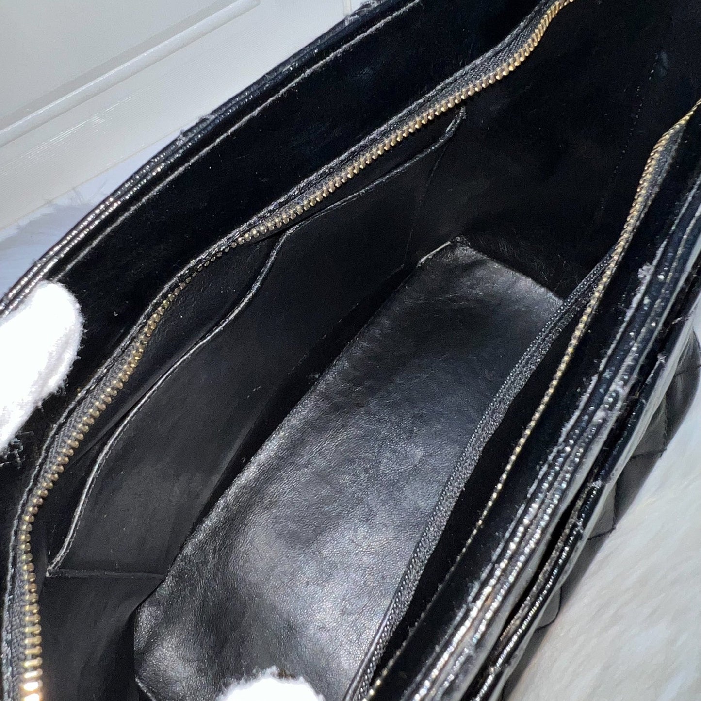 GLM- Medallion Tote in Black Glossy Calfskin and AGHW