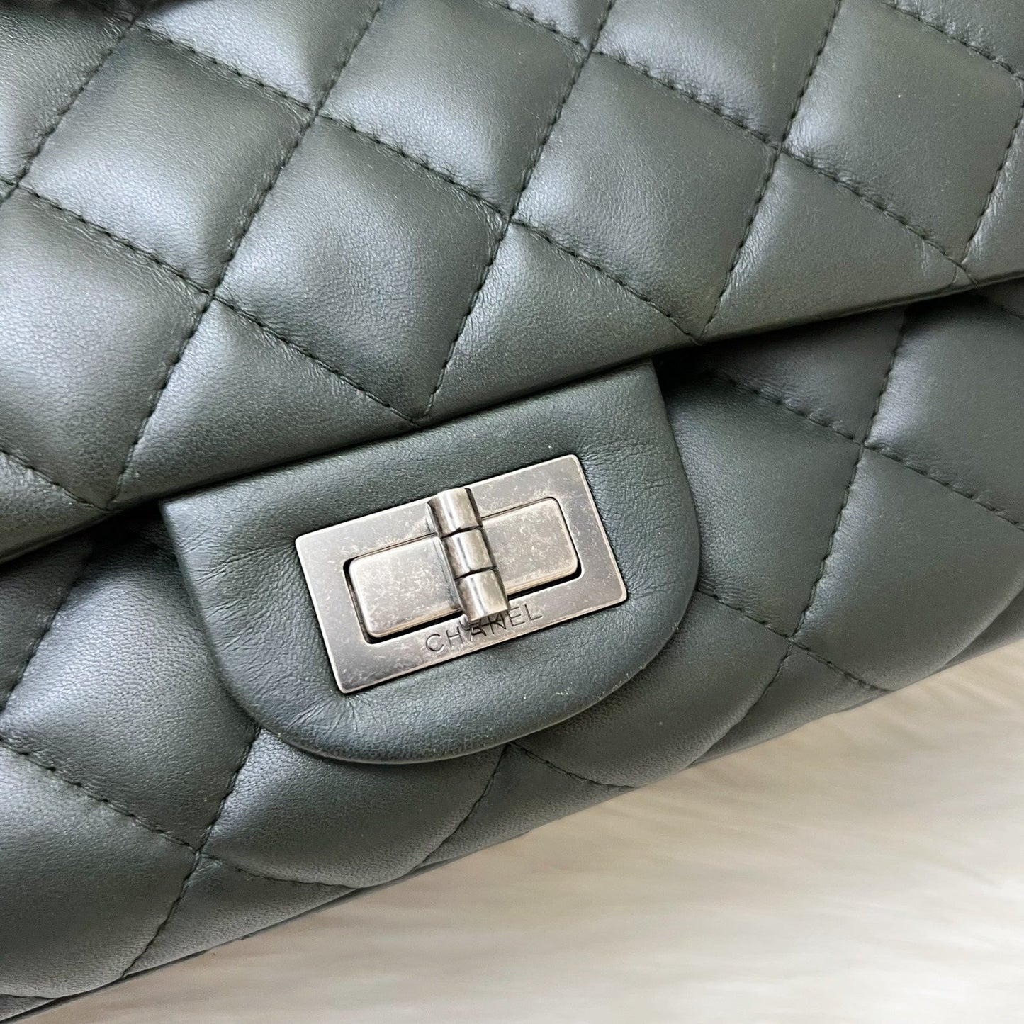 GLM-2.55 Reissue 227 Maxi in Dark Green Lambskin RHW
