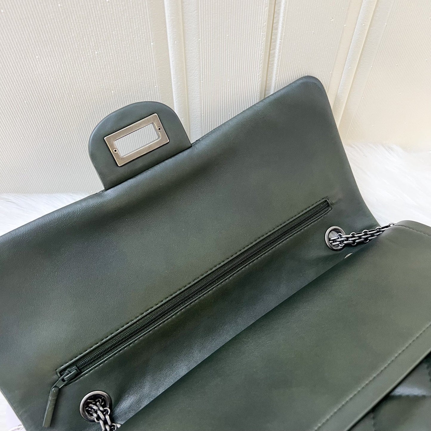 GLM-2.55 Reissue 227 Maxi in Dark Green Lambskin RHW