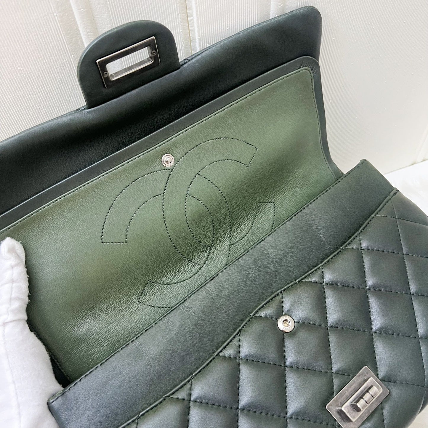 GLM-2.55 Reissue 227 Maxi in Dark Green Lambskin RHW
