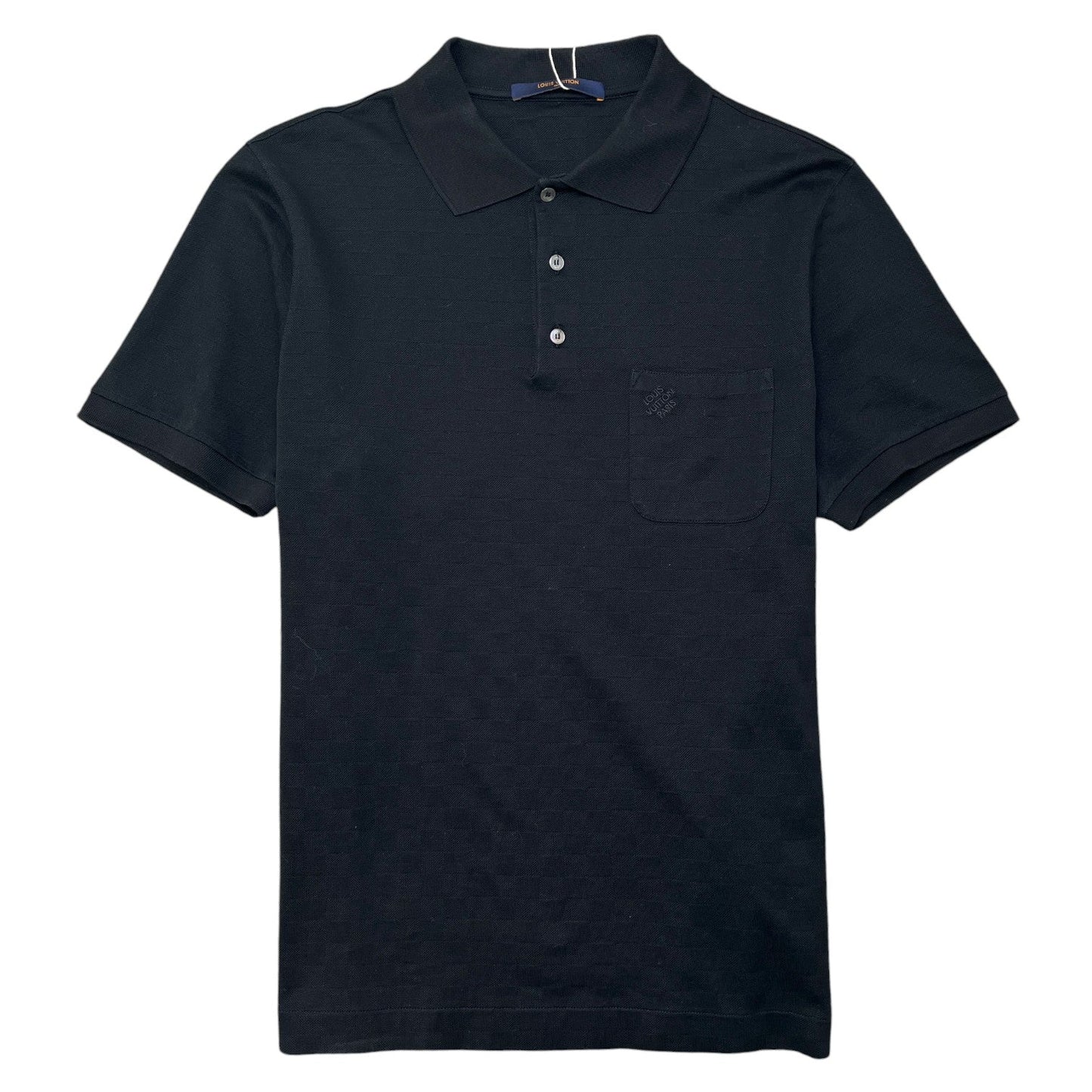 Men's Damier Logo Polo Shirt Black Size L