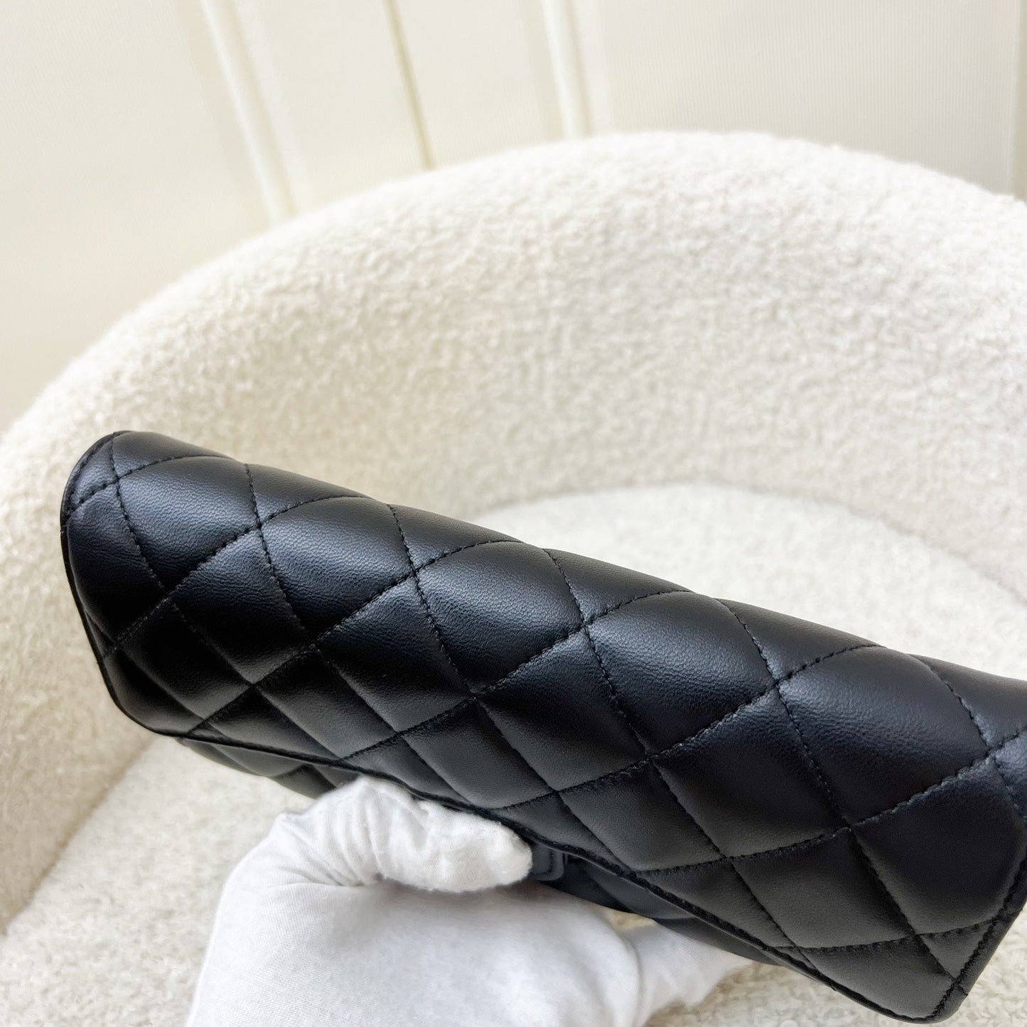 GLM-Classic Long Wallet in Black Lambskin and GHW (Model: AP0241)