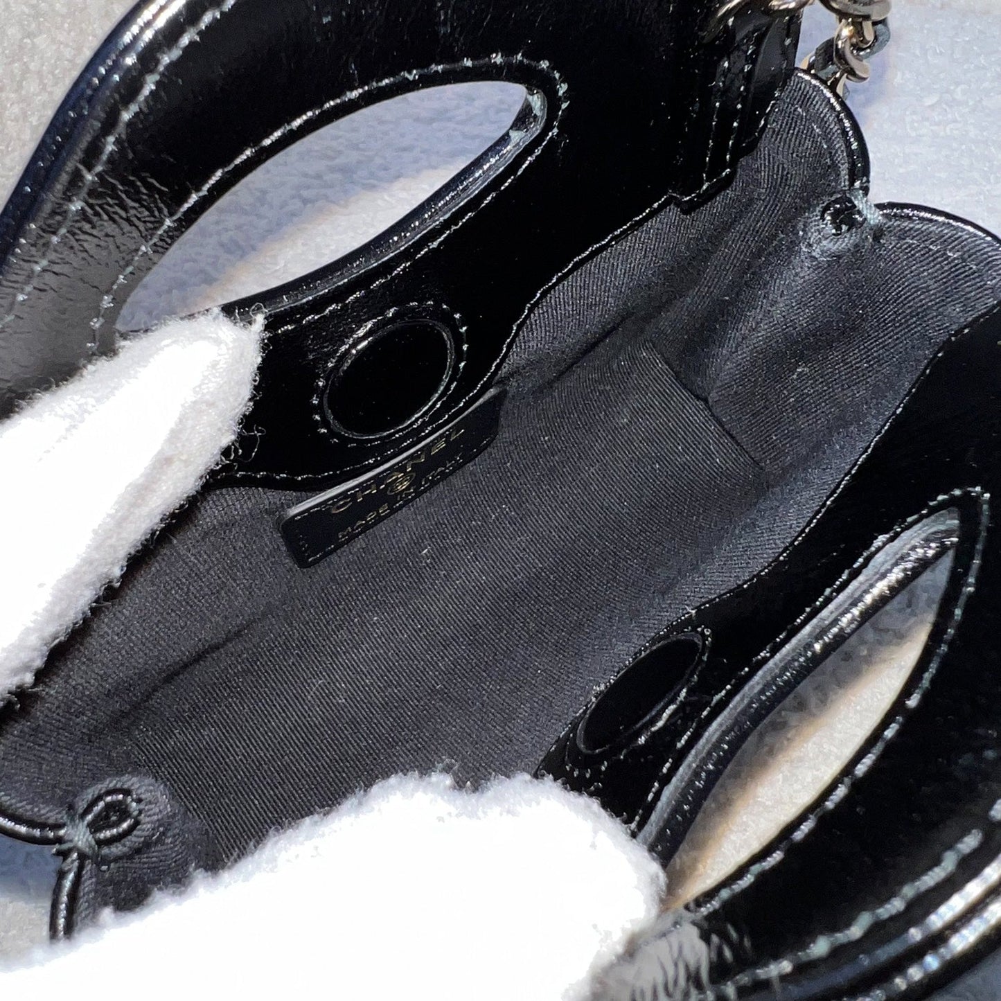 GLM-31 Micro Shopping Bag in Black Shiny Calfskin and LGHW