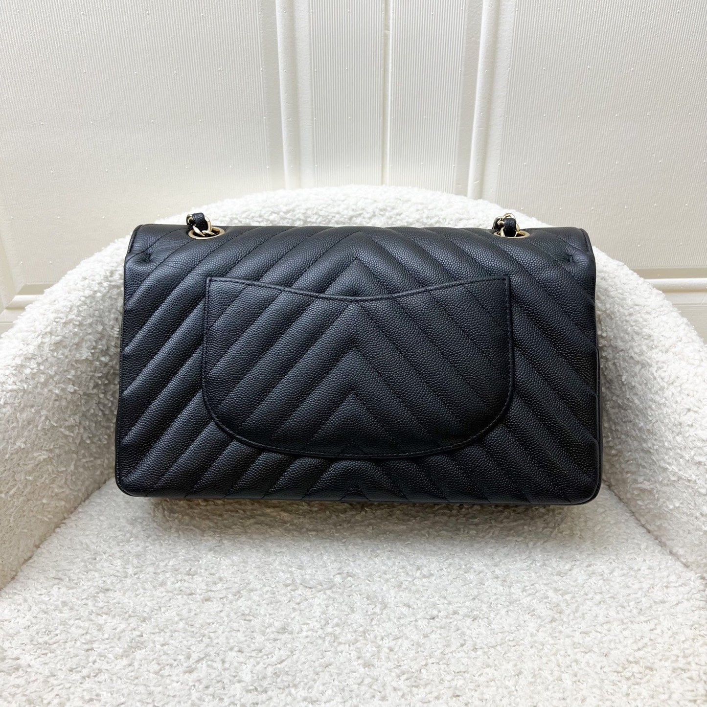 GLM-Classic Medium CF in Black Chevron Caviar and LGHW
