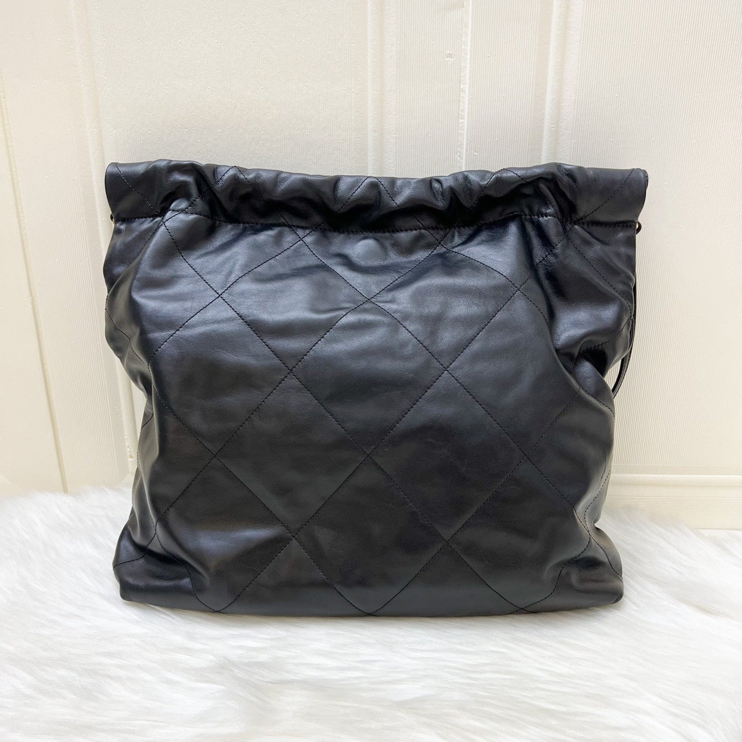 GLM-22 Medium Hobo Handbag in Black Calfskin and AGHW