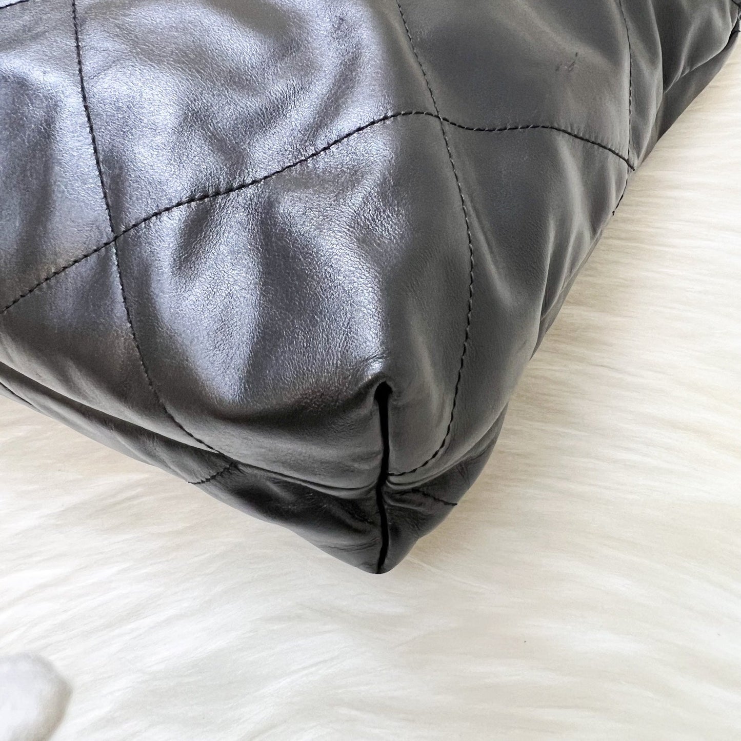 GLM-22 Medium Hobo Handbag in Black Calfskin and AGHW