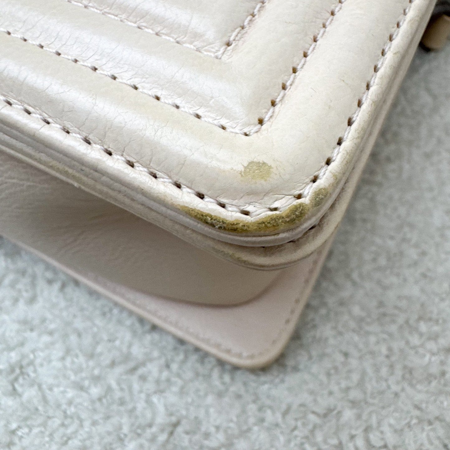 GLM-Medium 25cm Boy Flap in Nude Pink Calfskin and RHW