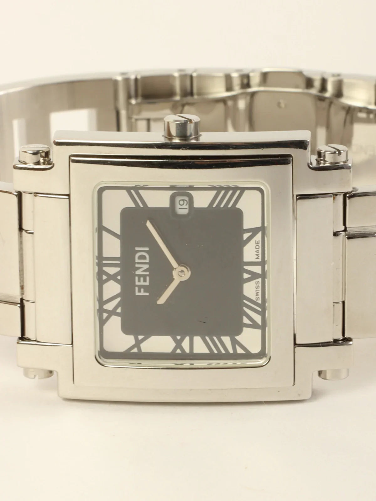 FENDI Quadro Watch Silver/Black