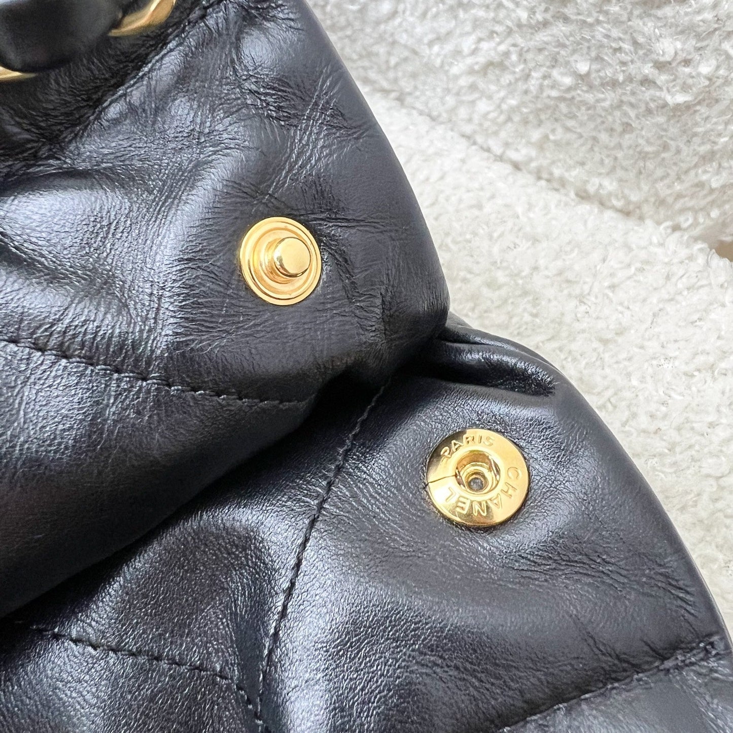 GLM-22 Medium Hobo Handbag in Black Calfskin and AGHW