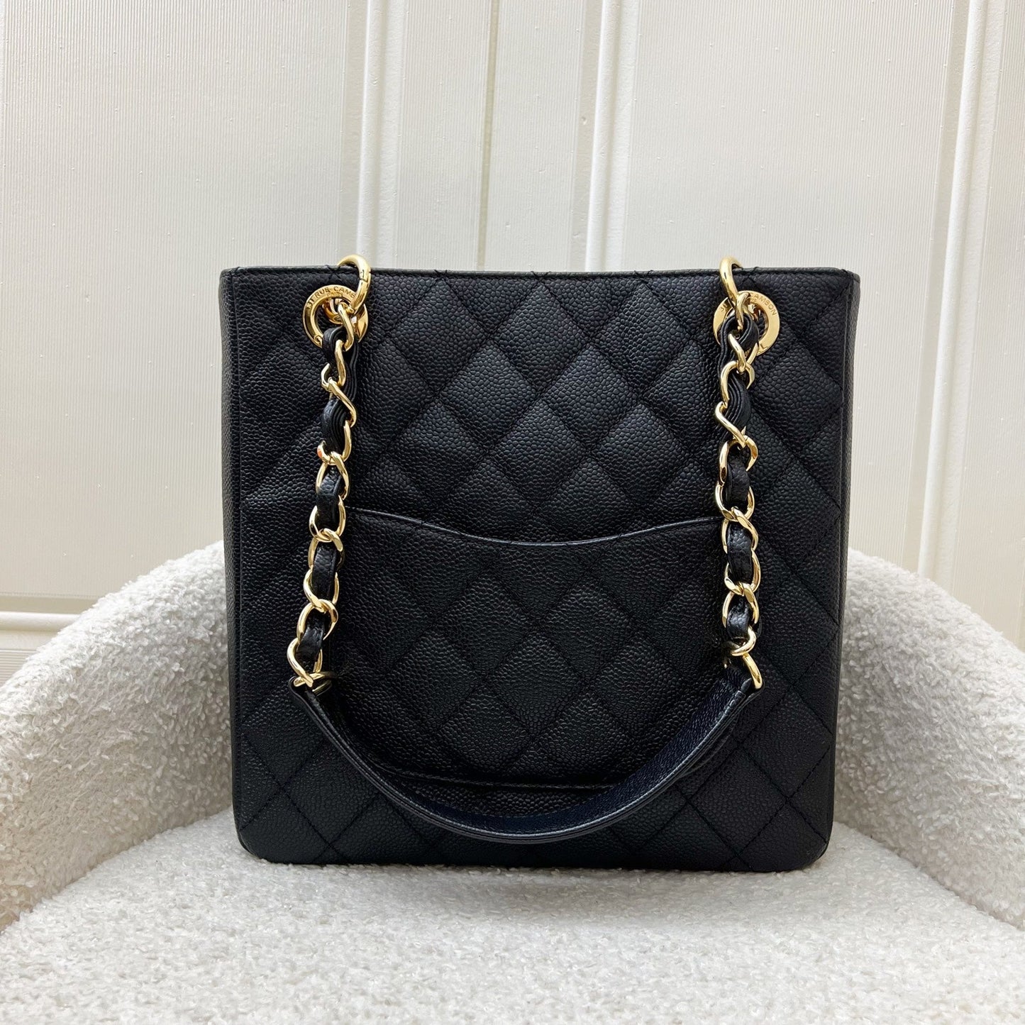 GLM-Petite Shopping Tote PST in Black Caviar and GHW (Model: A50994)
