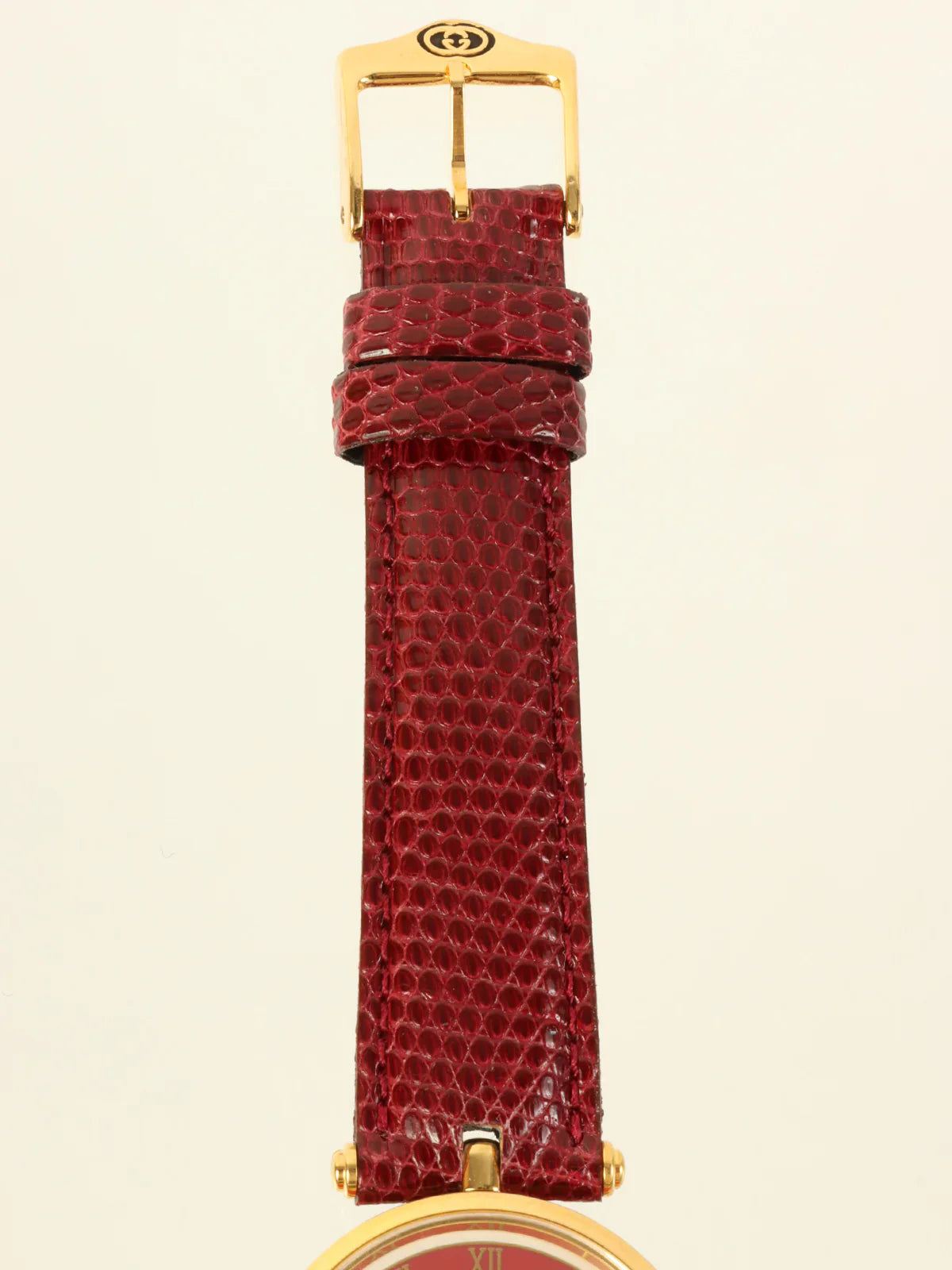 GUCCI Web Detailed Round Logo Watch Bordeaux