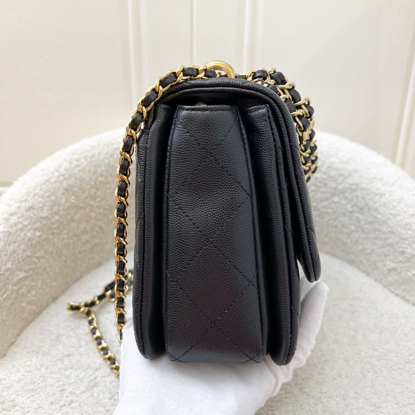 GLM-22K Coco First Small Flap in Black Caviar and AGHW (Model: AS3633)