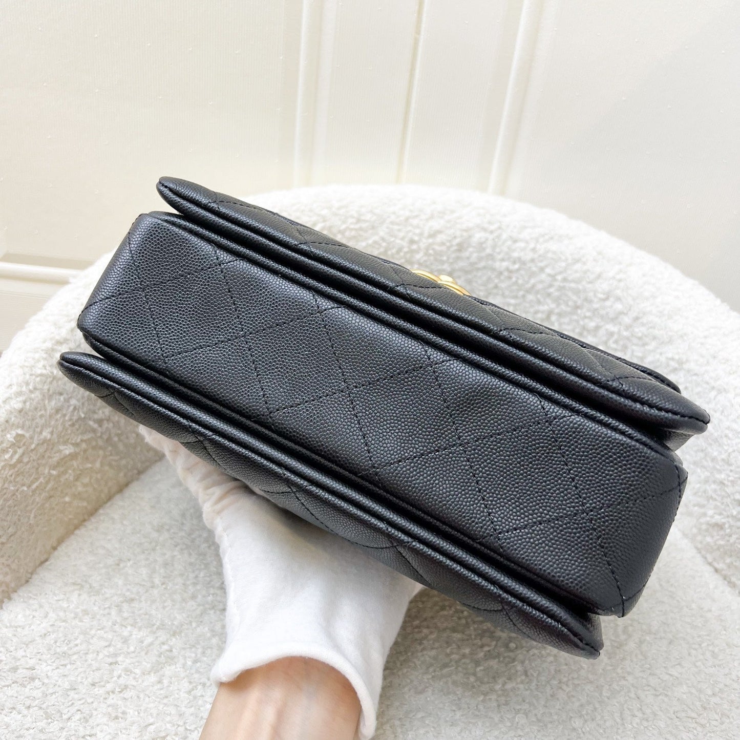 GLM-22K Coco First Small Flap in Black Caviar and AGHW (Model: AS3633)