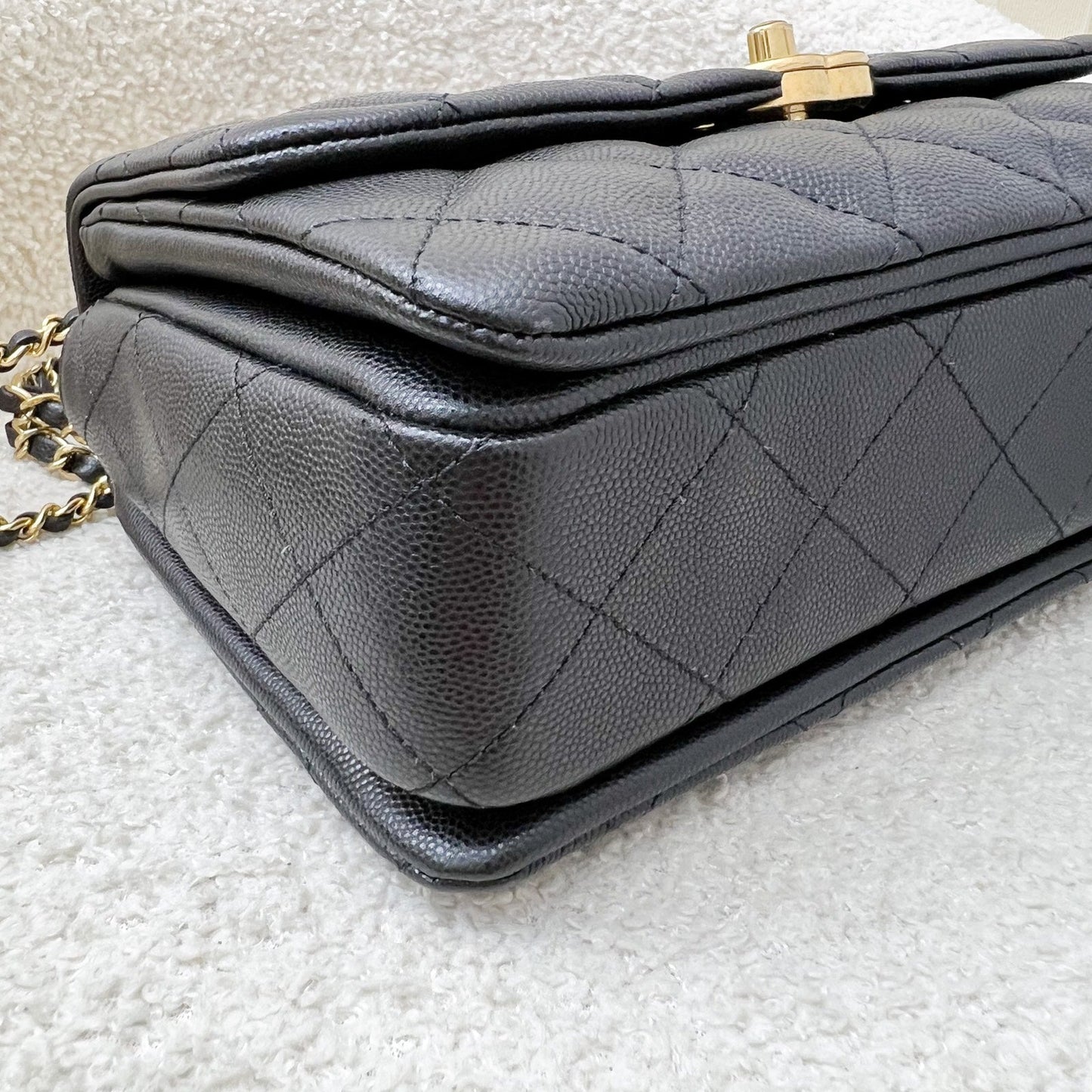GLM-22K Coco First Small Flap in Black Caviar and AGHW (Model: AS3633)