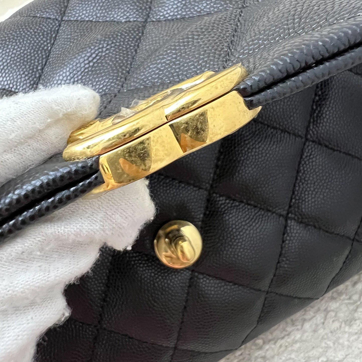GLM-22K Coco First Small Flap in Black Caviar and AGHW (Model: AS3633)