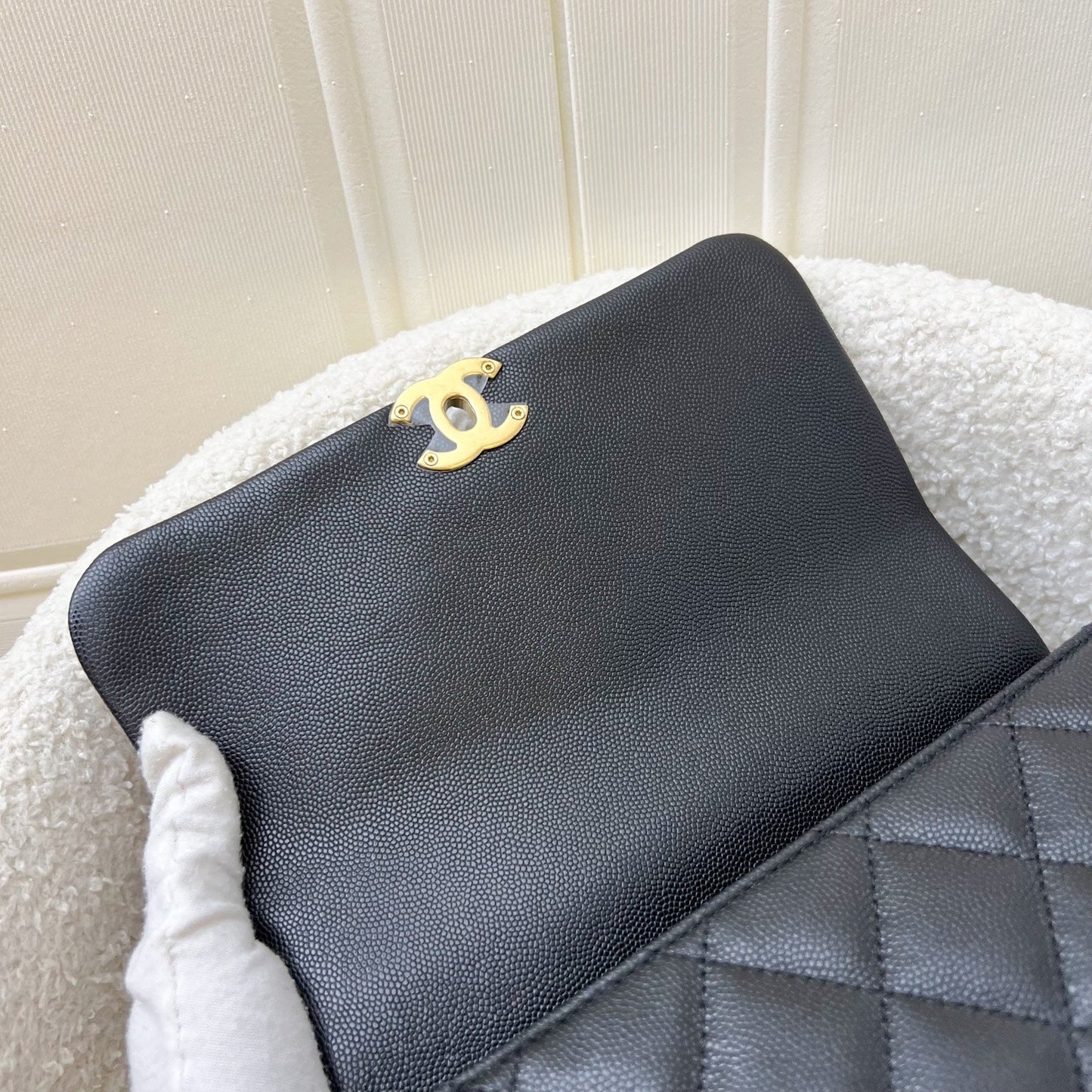 GLM-22K Coco First Small Flap in Black Caviar and AGHW (Model: AS3633)