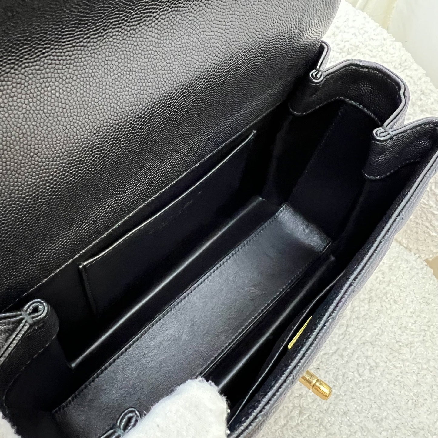 GLM-22K Coco First Small Flap in Black Caviar and AGHW (Model: AS3633)