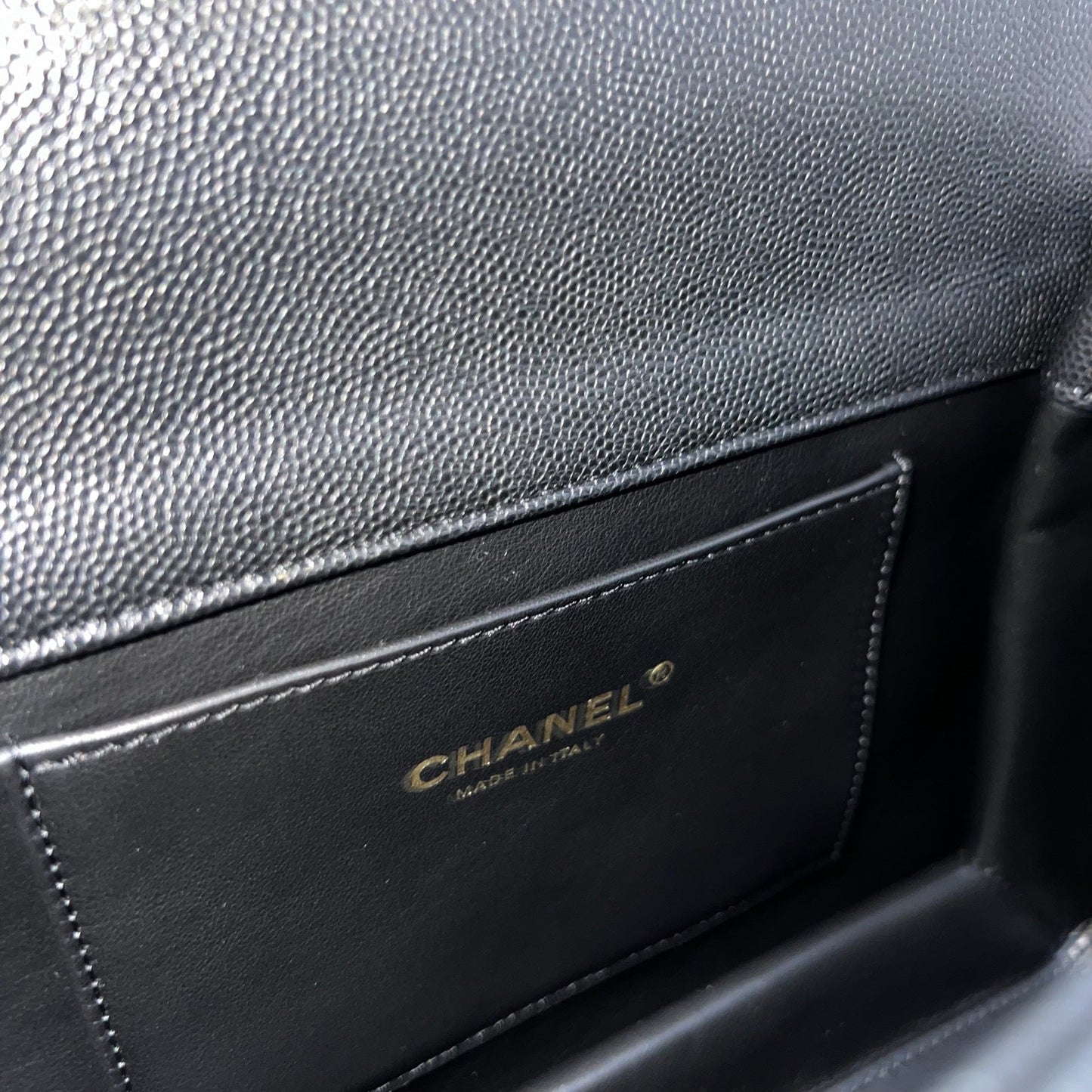 GLM-22K Coco First Small Flap in Black Caviar and AGHW (Model: AS3633)