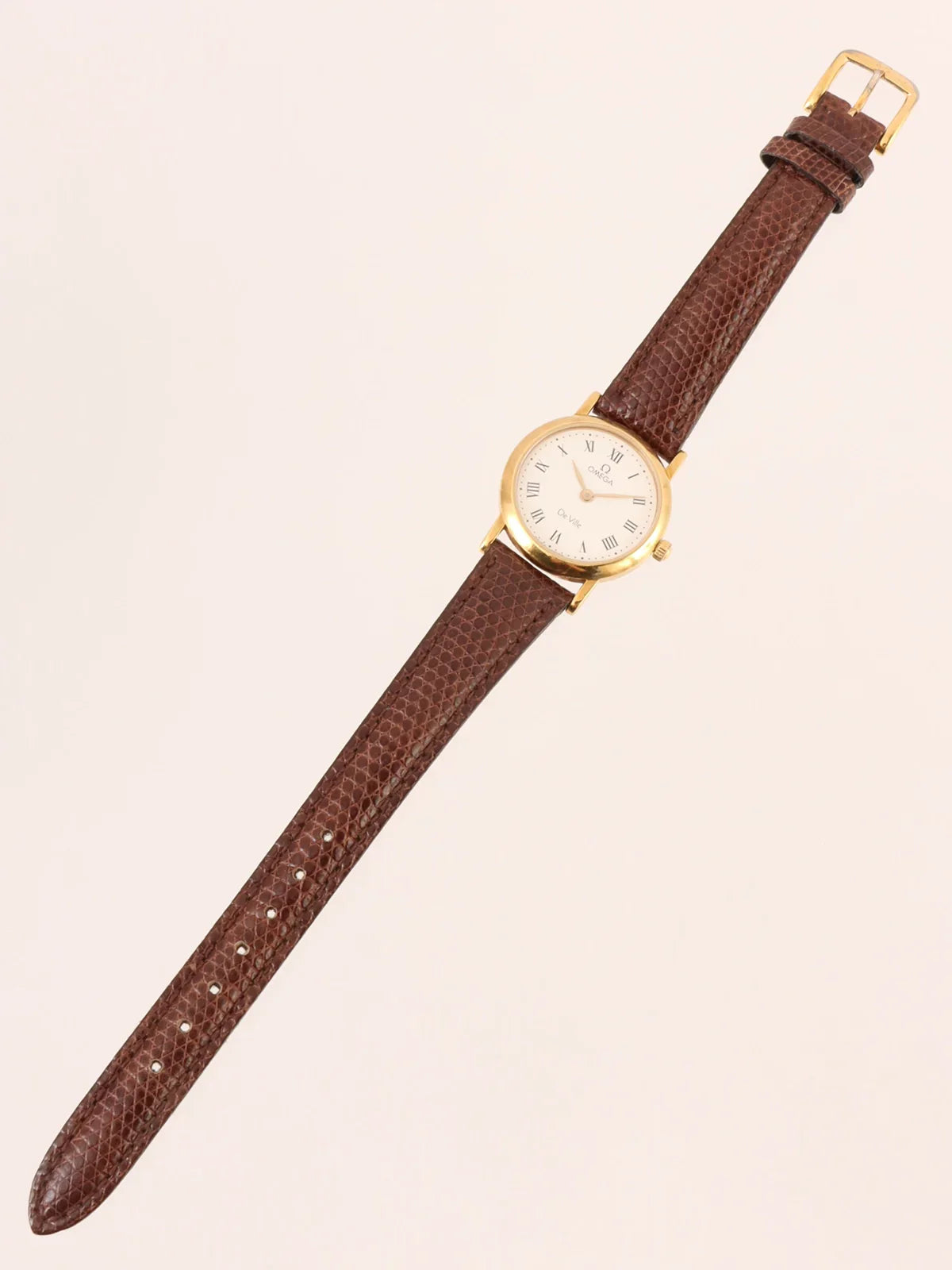 OMEGA Round Face De Ville Watch Gold/Brown