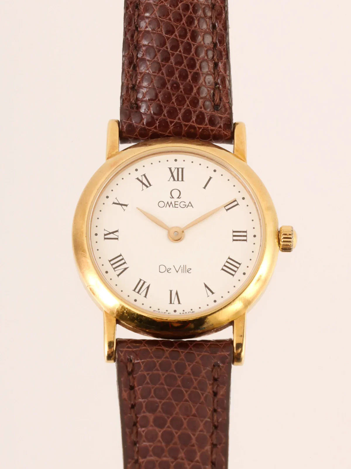 OMEGA Round Face De Ville Watch Gold/Brown