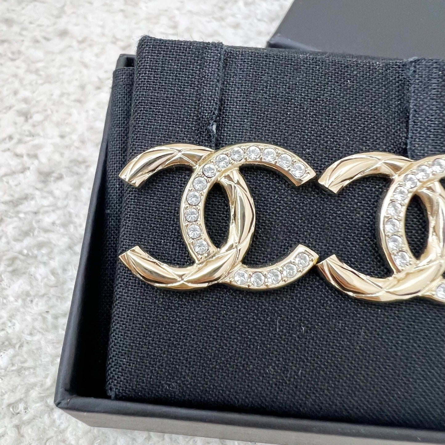 GLM-Medium GLM- Logo Earrings with Crystals in LGHW