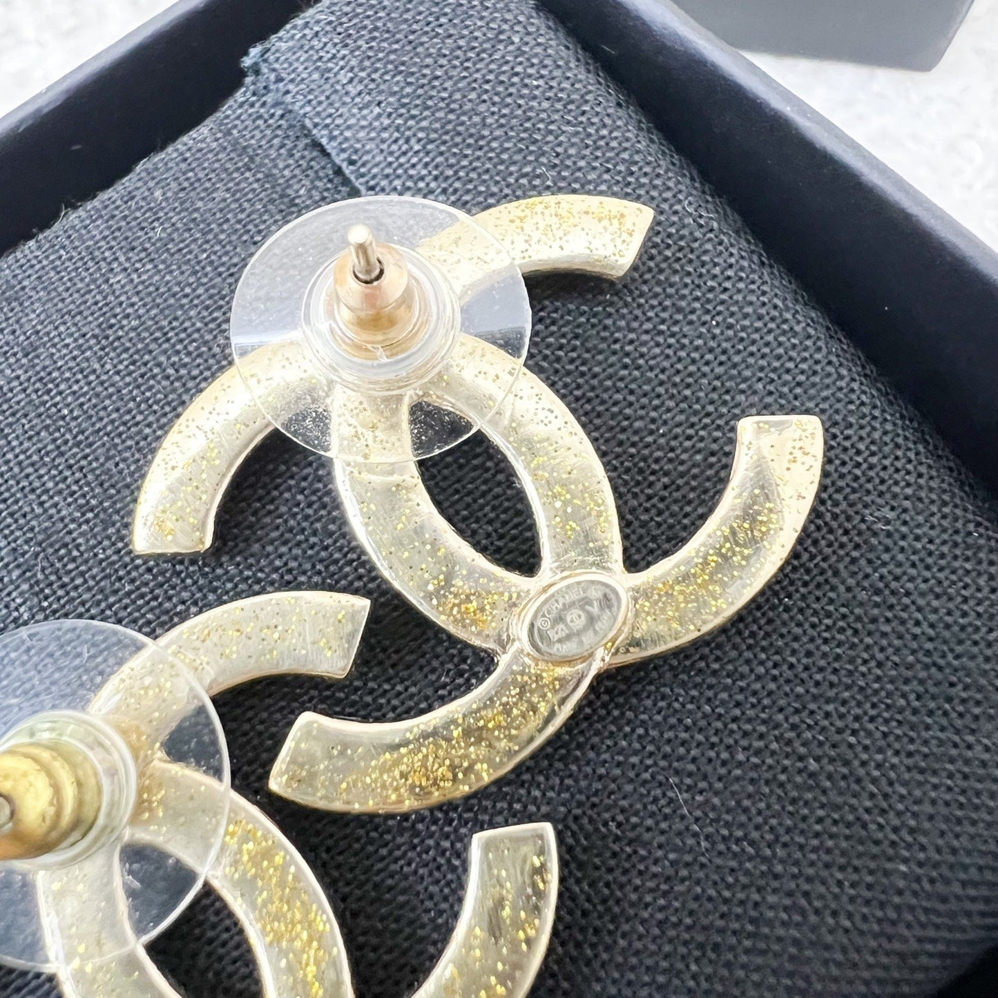 GLM-Medium GLM- Logo Earrings with Crystals in LGHW