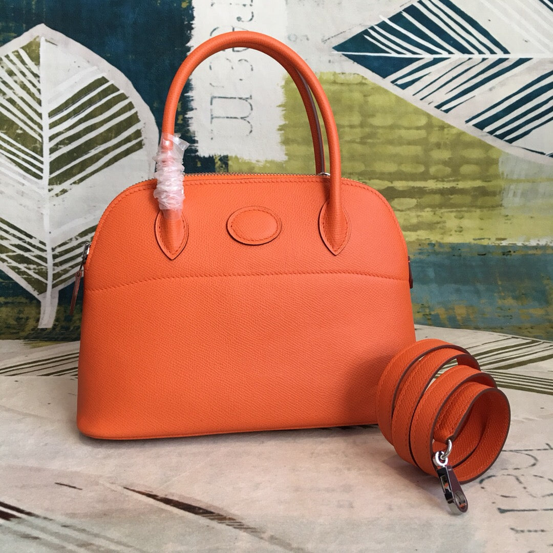 GLAMI Bolide Bag Orange For Women Silver Toned Hardware 12.6in/32cm