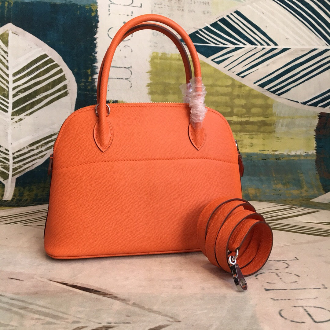 GLAMI Bolide Bag Orange For Women Silver Toned Hardware 12.6in/32cm