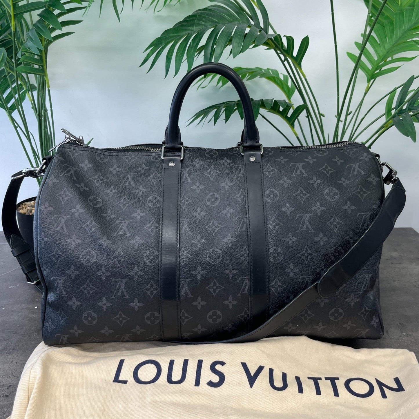 Men's Keepall 45 Monogram Eclipse Bag Black