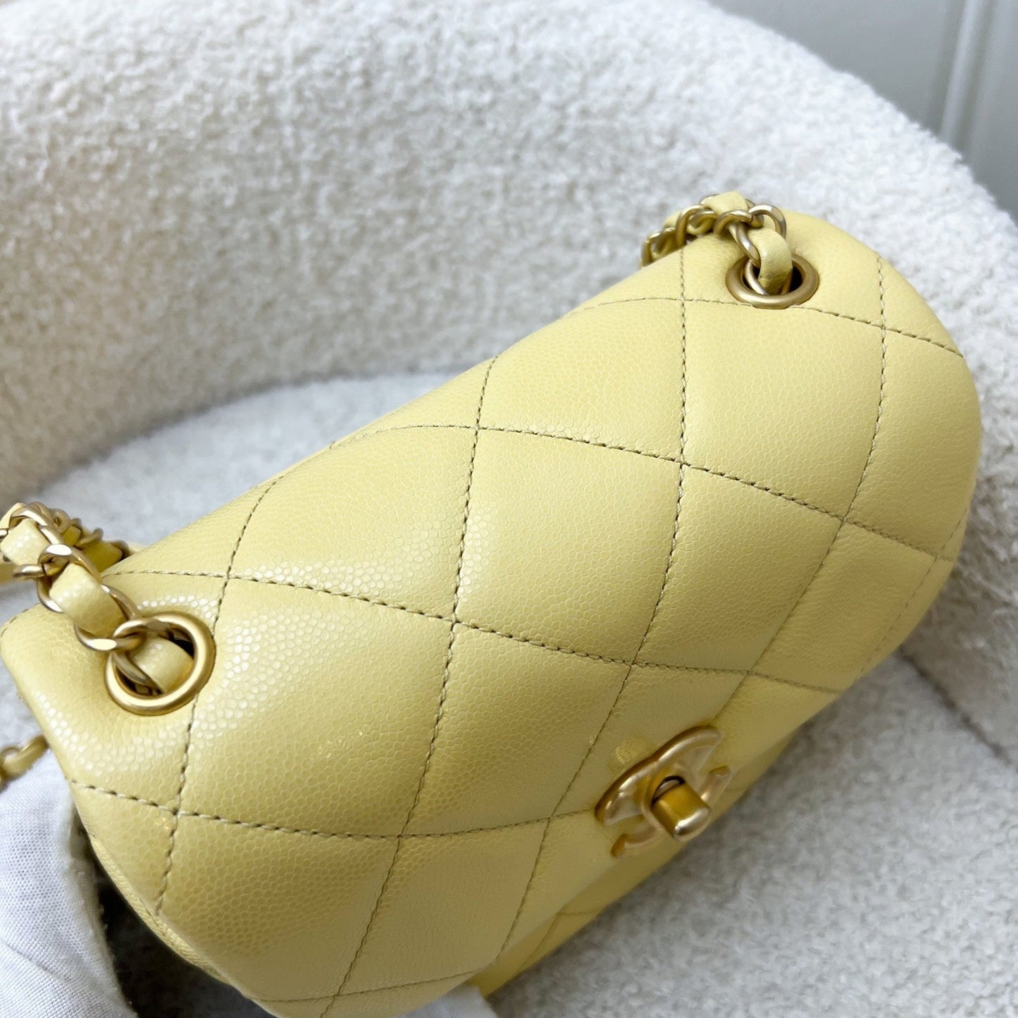 GLM-22P Seasonal Square Mini in Light Yellow Caviar GHW