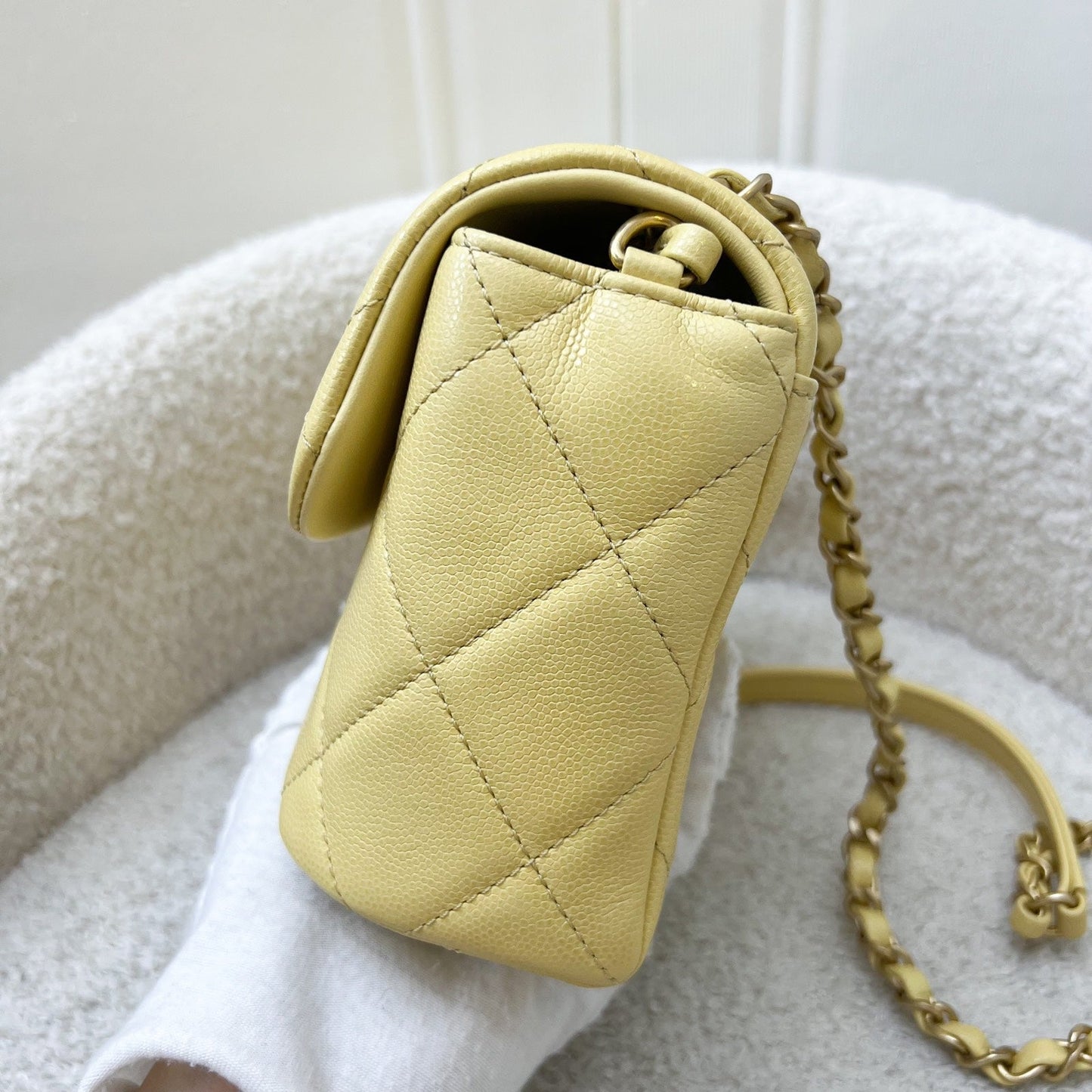 GLM-22P Seasonal Square Mini in Light Yellow Caviar GHW