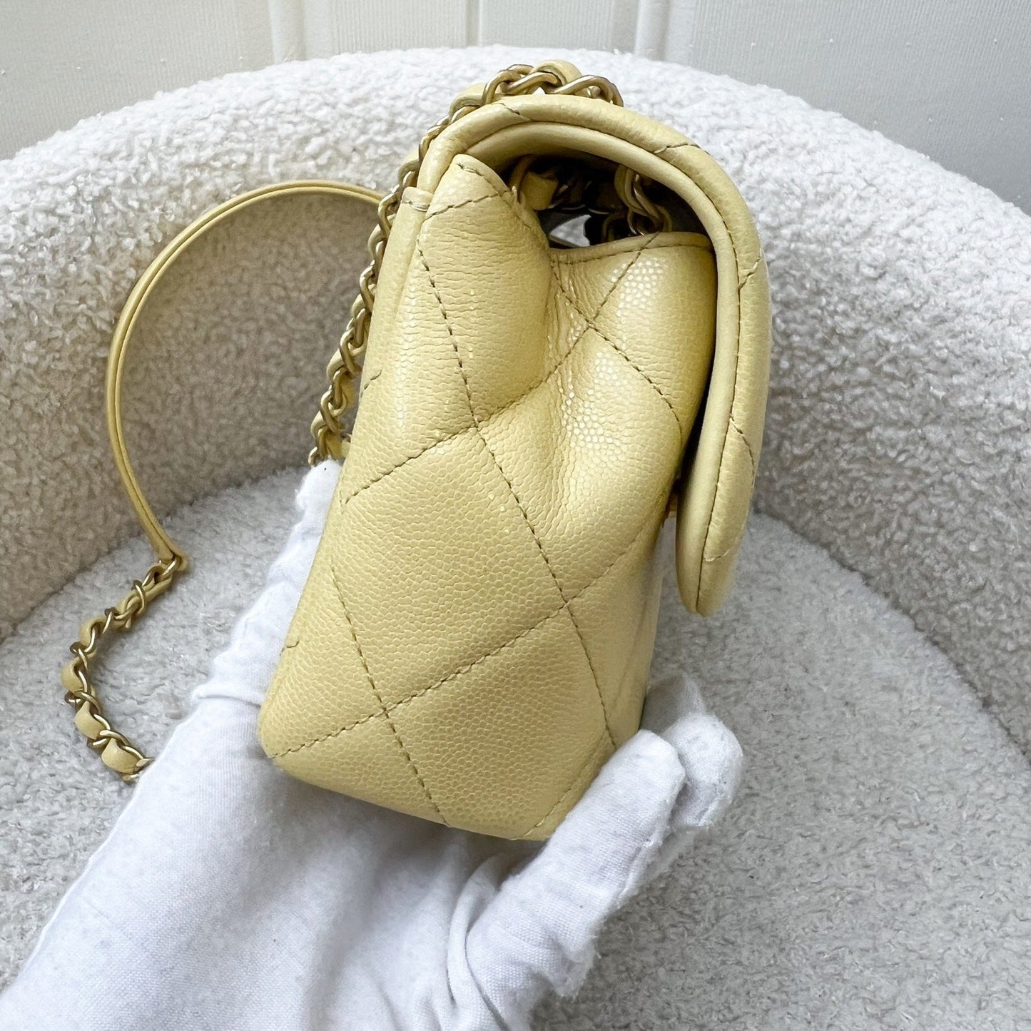 GLM-22P Seasonal Square Mini in Light Yellow Caviar GHW